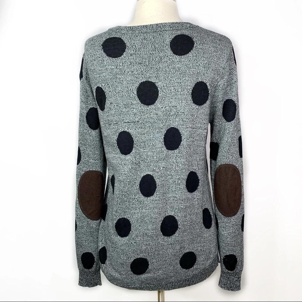 Appareline Polka Dot Sweater Elbow Patch Detail - Picture 3 of 6